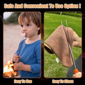 32-Inch Long Extendable Fork Marshmallow Roasting Sticks for S'mores Hot Dog Skewers <b>Fire</b> <b>Pit</b> <b>Camping</b> Accessories - Product Image 3
