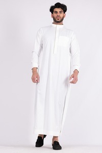 Túnica islámica tradicional Juba para hombre, ropa musulmana cómoda, manga larga, corte holgado y modesto, tela transpirable - Product Image 5