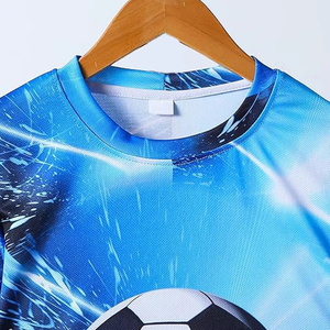 Unisex Soccer Clothing Set Sublimated 3D Football Print Quick Dry T-<b>Shirt</b> and Shorts Summer Athletic Wear - Product Image 4