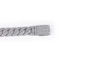 Bracelet Iced Cuban Link pour homme, chaîne en alliage plaqué rhodium, style hip-hop, micro-pavé de diamants, cadeau - Product Image 3