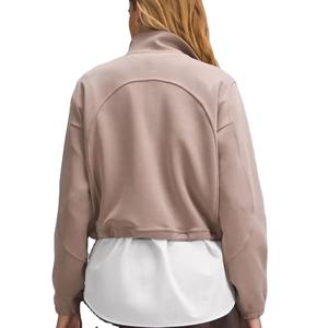 Nouvel arrivage de sweats à capuche courts à col roulé et fermeture éclair pour femmes avec manches longues personnalisez votre style avec des caractéristiques de design uniques - Product Image 3