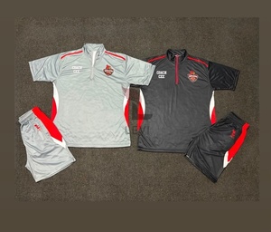 Conjunto Deportivo Personalizado para Entrenamiento, Camiseta de Manga Corta con Cierre de Cremallera y Pantalones Cortos, Conjunto de Fútbol para Hombre - Product Image 1