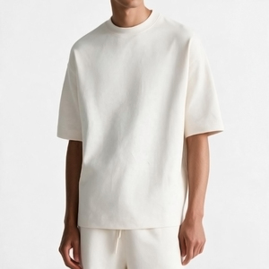 Men's Oversized White Spandex/<b>Polyester</b> <b>T</b>-<b>Shirt</b> O-Neck Short Sleeve Minimalist Front Sporty Breathable Jersey Plain Dyed Regular - Product Image 1