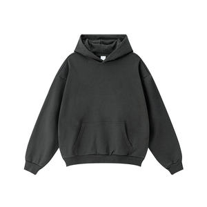 เสื้อฮู้ดดี้โอเวอร์ไซส์ผ้าฝ้าย 100% คุณภาพสูง ทรงหลวม ไหล่ตก พิมพ์ลาย สตรีทแวร์ ผลิตตามสั่ง - Product Image 3