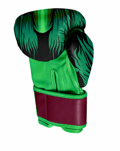 Gants de boxe IBERIA Premium Green, imprimé loup, gants d'entraînement en cuir PU, logo personnalisé, équipement sportif en gros OEM - Product Image 3