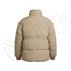 Hooded Quilted Waterproof <b>Bubble</b> Jacket Black Full Sleeve Winter Windproof Cotton Shell Knitted Fabric Polyester Filling Stand - Product Image 2