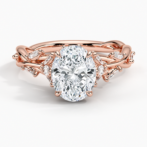 Leaf Design <b>Oval</b> Cut <b>Moissanite</b> Diamonds 925 Sterling Silver For Women Classic Wedding <b>Ring</b> - Product Image 3