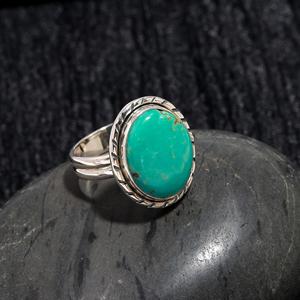 Natural Gemstone <b>Rings</b> Jewelry Women Bulk Natural <b>Turquoise</b> Smooth Oval Shape Loose Beads 925 Sterling Silver Fashion <b>Rings</b> - Product Image 3