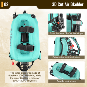 Dispositivo Compensador de Flotabilidad (BCD) Tipo Ala Sumergible de Alta Gama al por Mayor, Placa Trasera Ligera para Centros de Buceo - Product Image 3