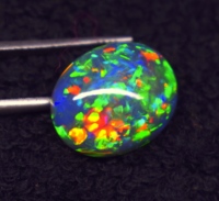 Opale naturelle multi-éclats taille ovale cabochon 6,1 carats, pierre précieuse lâche du Rajasthan avec jeu de couleurs pour la fabrication de bijoux
