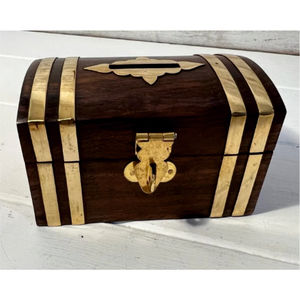 Handmade Octagon Wooden Piggy Bank Creative Money <b>Saving</b> <b>Box</b> with Lock Elephant Inlay Wood Coin Bank for Kids Adults Gift <b>Box</b> - Product Image 2