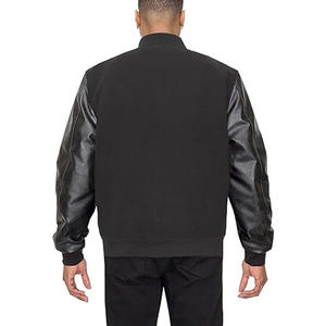 Blouson universitaire pour homme, col montant, broderie, style baseball, noir, pour couples, collection automne - Product Image 5