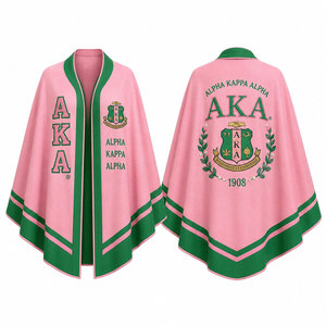 Greek Alpha | Kapa | Alpha AKA Sorority Clothing Elegant 100% Premium Wool <b>Cape</b> Shawl | Open Poncho - Product Image 1