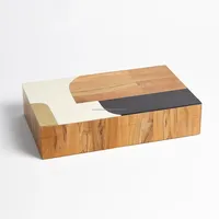 Boîte à bijoux moderne en or avec agate polie en os et en bois Boîte décorative du fabricant indien pour la vente d'accessoires