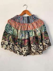 Jupe Festival Couche à plusieurs niveaux Longue Mini jupe en soie fluide Casual Respirant Boho Style Soie Maxi Jupe - Product Image 4