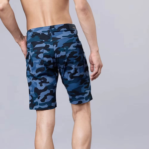 Pantalones Cortos para Hombre con Estampado Gráfico Azul, Estilo Urbano, Ecológicos, Antiarrugas, de Secado Rápido y Transpirables, 100% Algodón Oxford, Cintura Media - Product Image 3