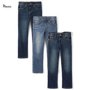 Relevo Industries - Jeans de Mezclilla Personalizados de Pierna Recta con Lavado Snow Wash, Algodón de Peso Medio, Pantalones Casuales para Hombre, Corte Regular, Estilo Urbano, Invierno - Product Image 1