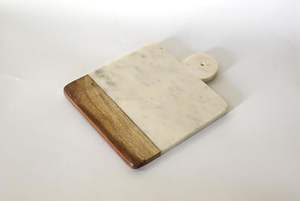 Tabla de cortar ovalada de mármol pesado para cocina profesional y doméstica que ofrece una superficie confiable y estable - Product Image 4