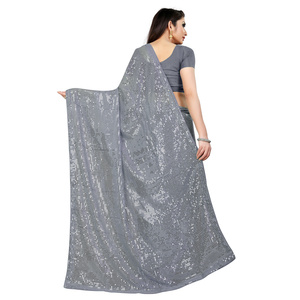 Bollywood Sequence Saree Elegant <b>Sequin</b> Fabric Design for Women - Product Image 4