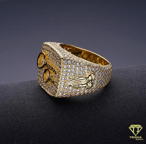 925 <b>Sterling</b> <b>Silver</b> Lab Grown Diamond Iced Out Baguette <b>Ring</b> For <b>Men</b> Luxury Hip Hop Fashion Jewelry Wholesale - Product Image 2