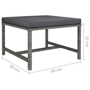 Muebles seccionales de ratán polivinílico gris del patio con el cojín del reposapiés - Product Image 4