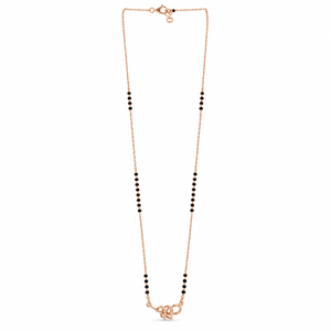 18K <b>Rose</b> Gold <b>Infinity</b> Knot Mangalsutra Necklace with Diamond Accents Black Beads High Polish Women Wedding Gift Fine Jewelry Ne - Product Image 5