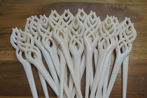 Varita para el Cabello de Hueso Pulida a Mano |   Pasador de Pelo Clásico Natural - Product Image 6