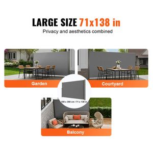 Tenda Laterale Retrattile 71FT X 138FT, Schermo Privacy per Esterni in Poliestere 180g Impermeabile, Protezione UV 30+ con Materiale in PC - Product Image 6