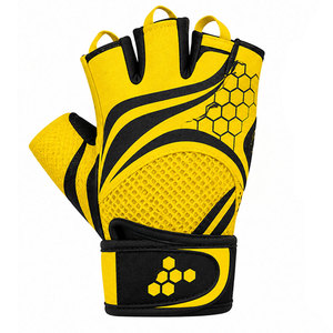 Gants de fitness pour femmes de couleur jaune magnifique avec une adhérence renforcée pour la force de préhension, idéaux pour l'entraînement et l'exercice, vente en gros de gants de gym. - Product Image 2
