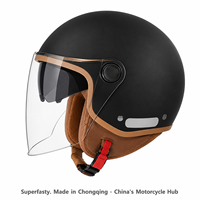 Casque de moto demi-face de haute qualité pour adolescents avec double visière en ABS, réglable pour la conduite urbaine, utilisable en toutes saisons