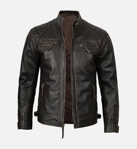 Vestes de motard rétro vintage pour hommes, design personnalisé, nouvelle mode, veste en cuir, faible MOQ - Product Image 4