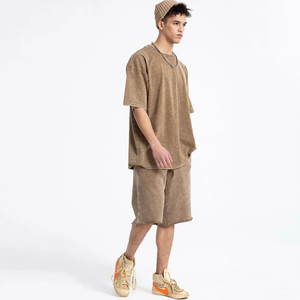 Nouvelle Collection Été 2025 – Ensemble Décontracté Deux Pièces pour Homme : T-shirt Tricoté 100% Coton Personnalisé Épais et Short - Product Image 4