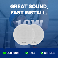 Système de sonorisation Haut-parleur de plafond Réseau IP numérique complet Haut-parleurs de plafond Poe Haut-parleur de plafond actif Système de sonorisation