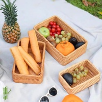 TOP SELLING ITEMS Rattan Aufbewahrung sbox Rechteck Wäsche korb Boxen mit Deckel, Griffe Küche Veranstalter Esszimmer Sets beliebt