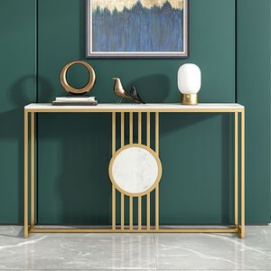 Sophisticated Entryway <b>Console</b> <b>Table</b> With Marble Surface Premium Iron Craftsmanship For Contemporary Interior Furniture Collecti - Product Image 2