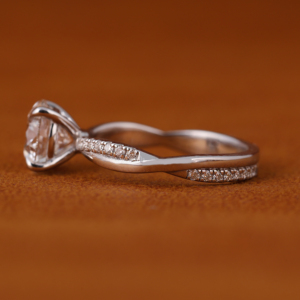 Bague en or blanc 14 carats de style classique avec diamant de laboratoire CVD HPHT, bijoux de fête pour femmes, pour mariage et fiançailles - Product Image 2