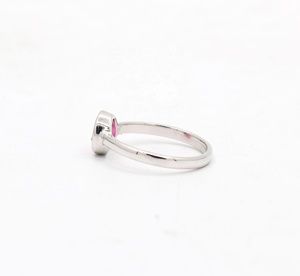 Anillo con Bisel de Plata de Ley 925 y Turmalina Rosa Natural |   Joyería Fina Hecha a Mano Única, Regalo para Mujer, Venta al por Mayor - Product Image 4