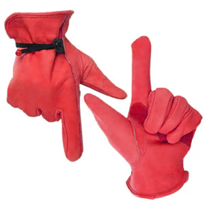 Best Performance Cowhide Grain Leather Safety <b>Gloves</b> Fireproof Abrasion Resistant Heavy Duty General Purpose Anti-Slip Durable - Product Image 3
