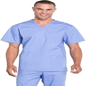 Women's Fashion Short Sleeve <b>Scrub</b> Set Eco-Friendly Woven Nursing Uniforms Zipper Design for Doctors Medical Dental Laboratory - Product Image 4