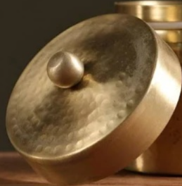 Best Brass Storage <b>Container</b> Elegant Decorative Tin for Kitchen Spices Sugar Tea with Locking Lid Available at Affordable Price - Product Image 3