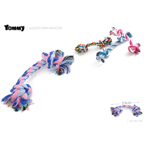 Jouet en corde de coton à double nœud Yommy 33cm pour chiens et animaux de compagnie - Product Image 2