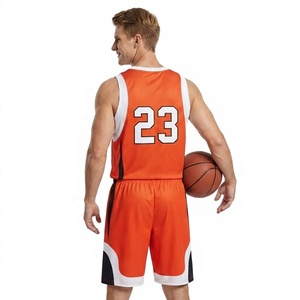 Conjunto de Uniforme de Baloncesto Sublimado Personalizado, Sin Mangas, Malla Antibacteriana, Spandex/Poliéster, Cintura Elástica, para Adultos Unisex - Product Image 2