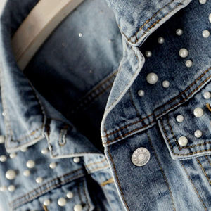 New Design Turn Down Collar Denim <b>Rhinestone</b> <b>Jacket</b> High Quality Men's Custom Outdoor Denim <b>Jacket</b> Lightweight - Product Image 6