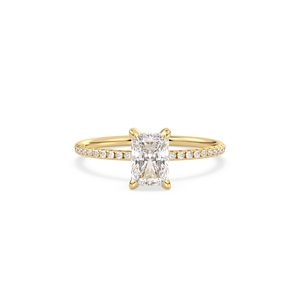 REYES Fashionable 925 Sterling Silver with 14K Yellow Gold Plated GRA Certified Moissanite Ring Perfect Wedding <b>Gift</b> For Women - Product Image 2