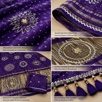 Saree Sutra Ungu India CHOHAN TEXTILE Bordir Emas Rumit Vintage Panjang Menyentuh Lantai Bebas Kerut untuk Pesta Pernikahan Pengantin