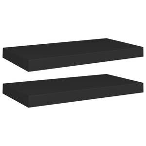 2 estantes flotantes de pared de MDF negro de 19.7"x9.1"x1.5" - Elegantes estantes de exhibición - Product Image 2