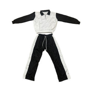 Ensemble de survêtement personnalisé avec broderie, veste zippée, pantalon de jogging, ensemble de survêtement en nylon à blocs de couleur, coupe-vent pour hommes - Product Image 1