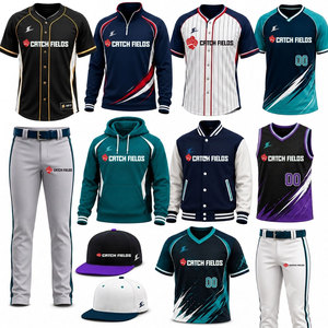 CATCH FIELDS <b>Baseball</b> Softball Uniform Kits Unisex Adult Custom Jersey Pants Hoodie Jacket Cap Sublimated Moisture Wicking - Product Image 1
