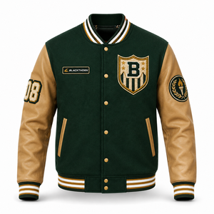 Chaqueta Varsity de Invierno para Hombre, Estilo Urbano, 440 Gramos, Lana, Bordado Chenille, Parches, Chaqueta Letterman - Product Image 5