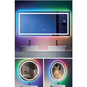 Specchio LED da Bagno RGB a Tre Colori Controllabile Tramite Touch, Luminosità Regolabile, Anti-Appannamento, Vetro Temperato Anti-Rottura - Il Nostro Best-Seller - Product Image 6